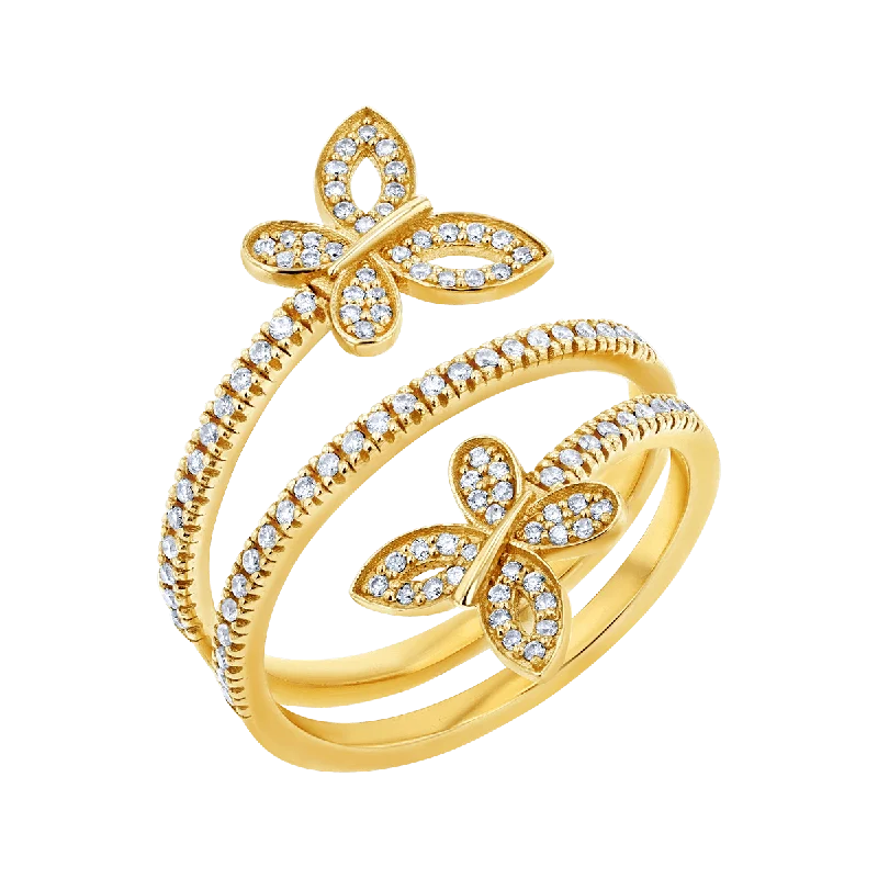 Best-Selling Jewelry Now Available At Special Deals Diamond Double Wrap Butterfly Ring