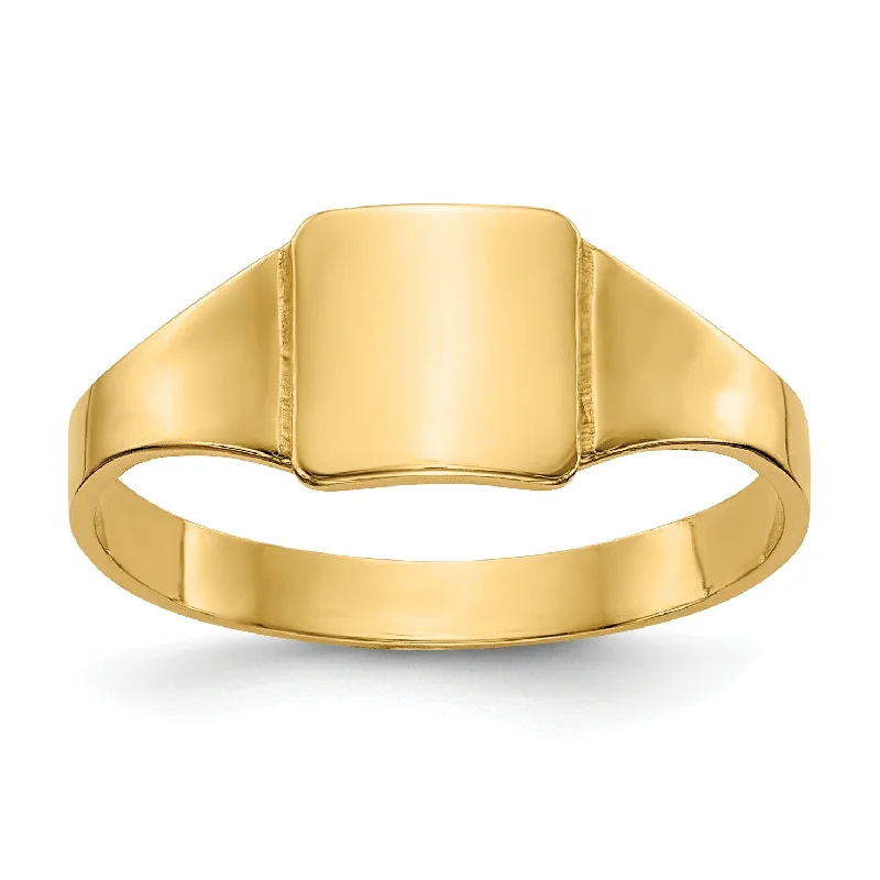 Fashion-Forward Jewelry At Incredible Prices 14KT Yellow Gold Childrens Signet Ring; Size 4
