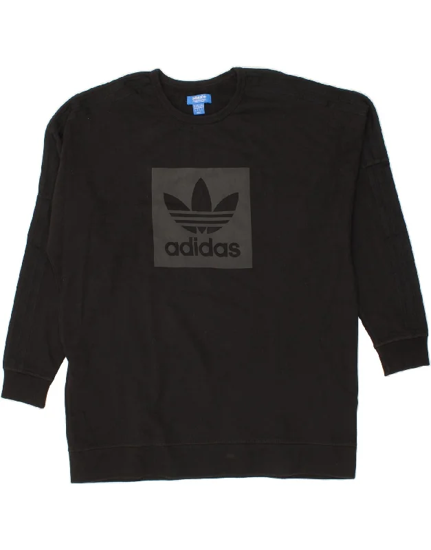 ADIDAS Mens Graphic Sweatshirt Jumper XL Black Cotton