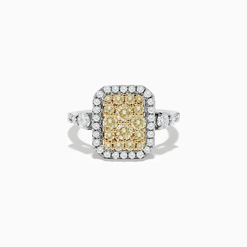 Limited-Time Offer On Elegant Jewelry Pieces Canare` 14K Two Tone Gold White and Yellow Diamond Ring