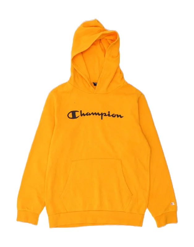 CHAMPION Boys Graphic Hoodie Jumper 13-14 Years XL Yellow