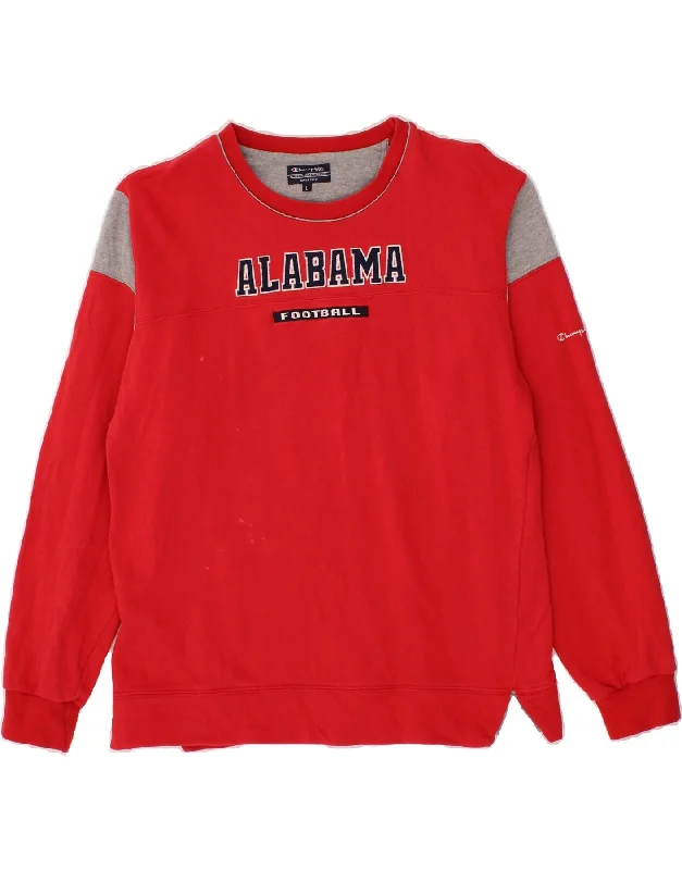 CHAMPION Mens Alabama Graphic Sweatshirt Jumper Large Red Colourblock