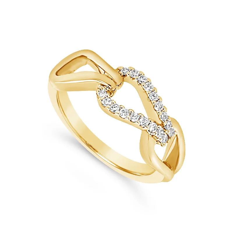 High-Quality Gemstone Jewelry For Special Occasions Diamond Accented Link Design Ring