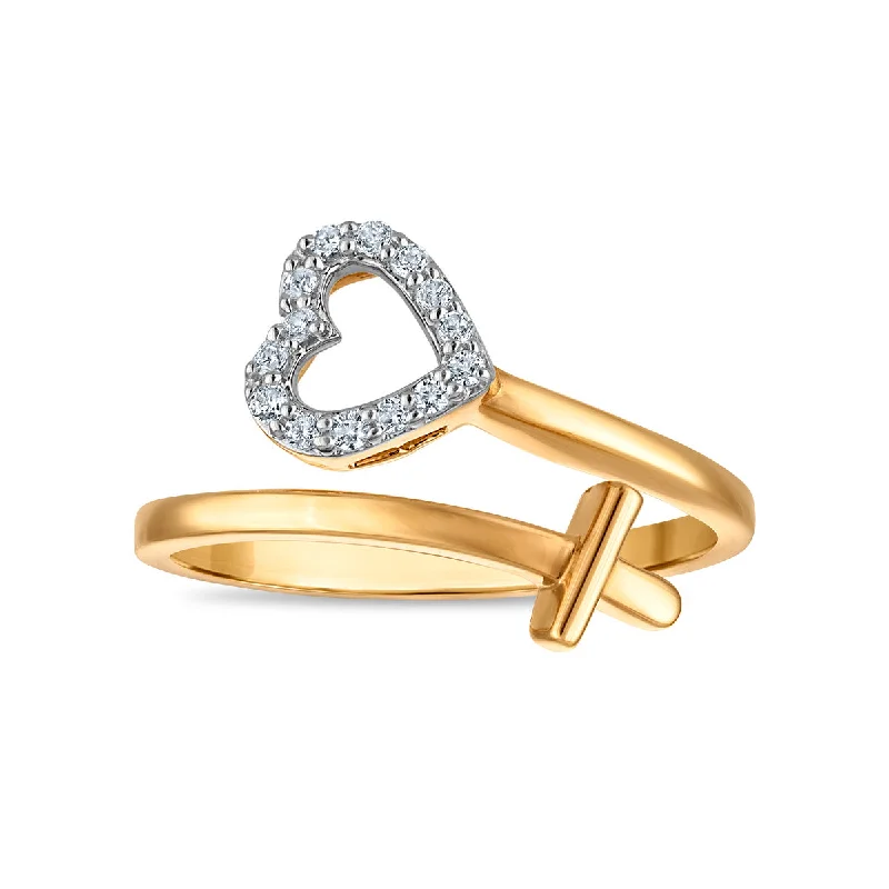 Luxury Jewelry Clearance – Shop Premium Styles Now Diamond Heart Fashion Ring in 10KT Yellow Gold
