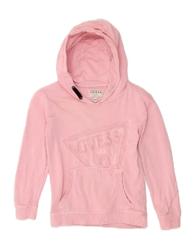 GUESS Girls Graphic Hoodie Jumper 4-5 Years Pink