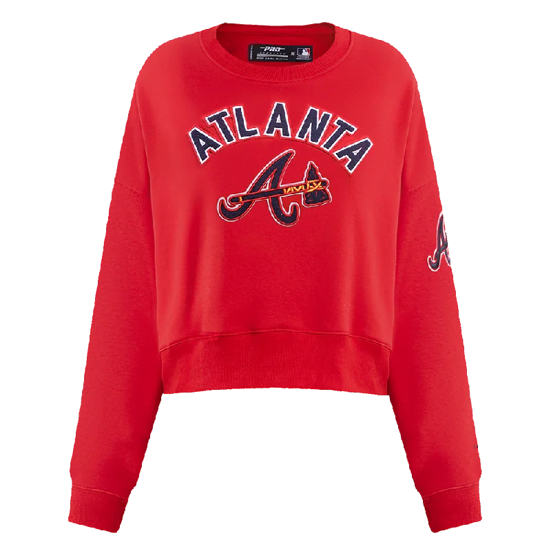 MLB ATLANTA BRAVES CLASSIC WOMEN'S CREWNECK (RED)