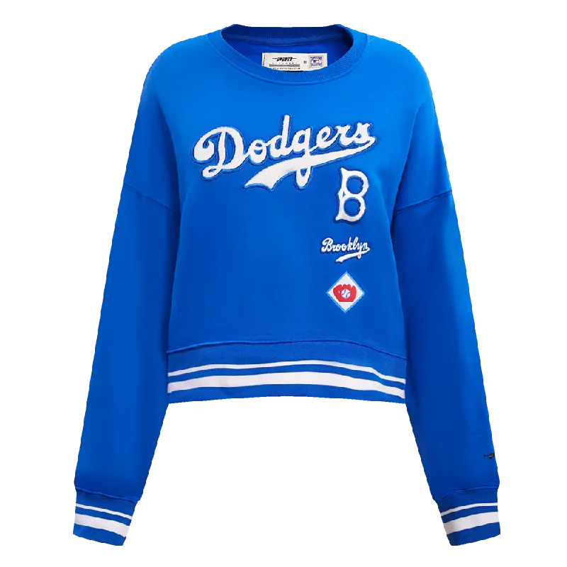 MLB BROOKLYN DODGERS RETRO CLASSIC WOMEN'S CREWNECK (ROYAL BLUE)