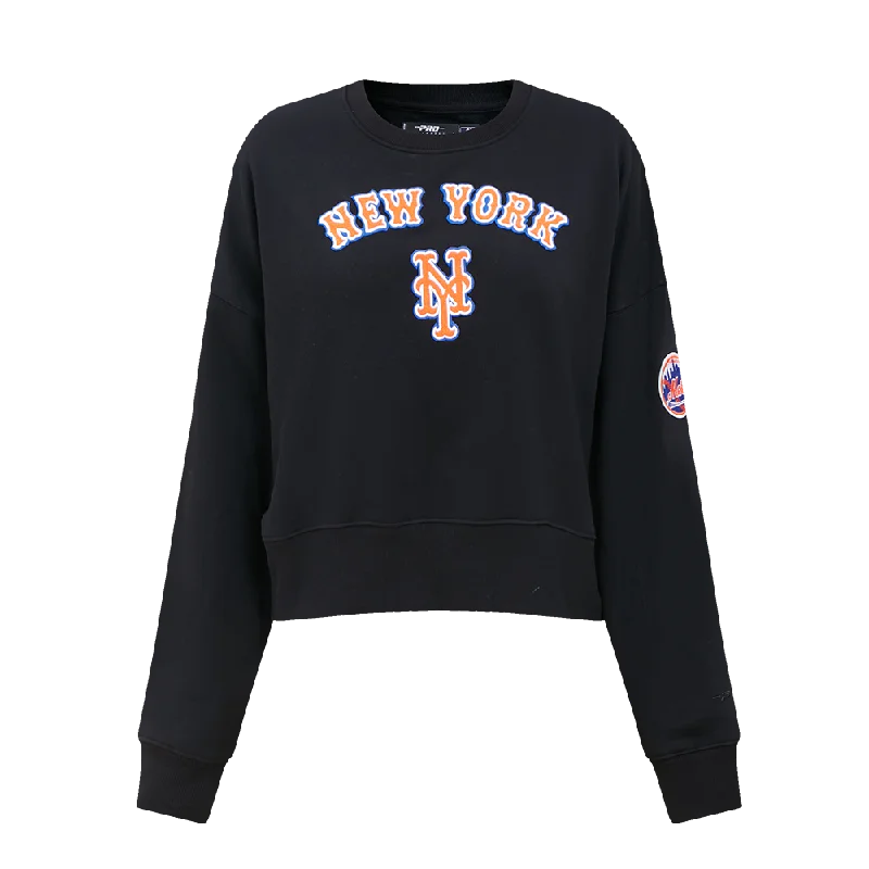 MLB NEW YORK METS CLASSIC WOMEN'S CREWNECK (BLACK)