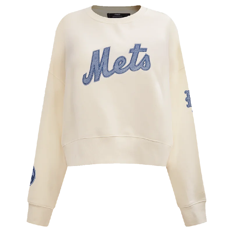 MLB NEW YORK METS VARSITY BLUES WOMEN'S CREWNECK (LINEN)