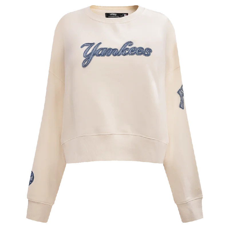 MLB NEW YORK YANKEES VARSITY BLUES WOMEN'S CREWNECK (LINEN)