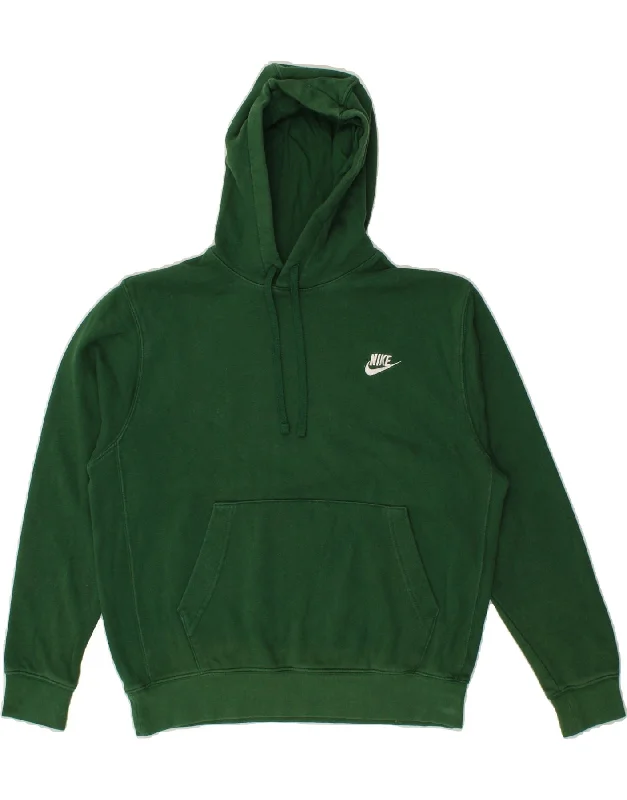 NIKE Mens Hoodie Jumper Medium Green Cotton