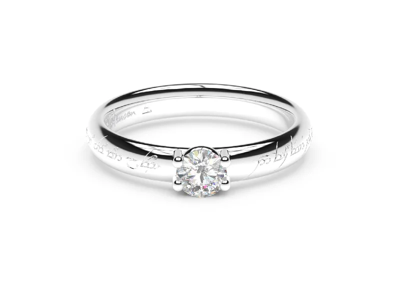Limited Stock On Premium Jewelry At Low Prices Contemporary Elvish Engagement Ring - Slim, White Gold & Platinum