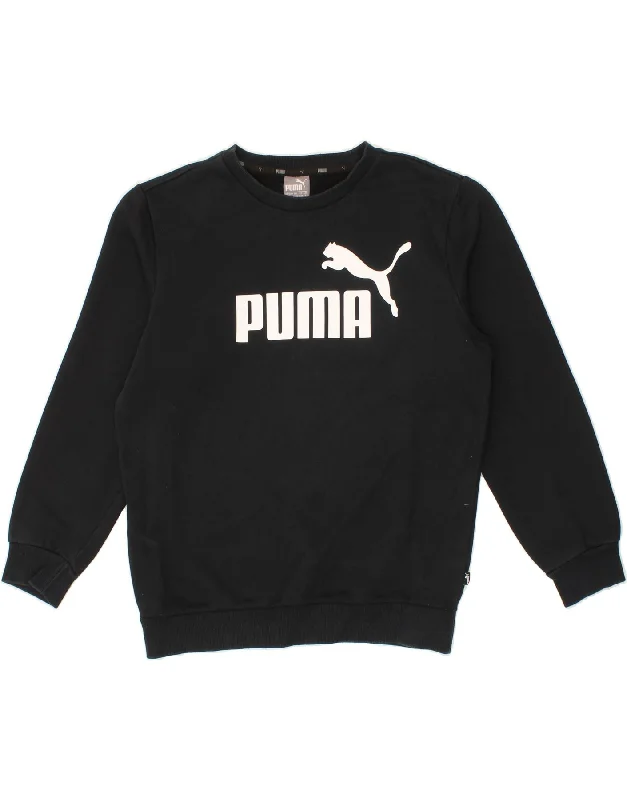 PUMA Mens Graphic Sweatshirt Jumper Small Black Cotton