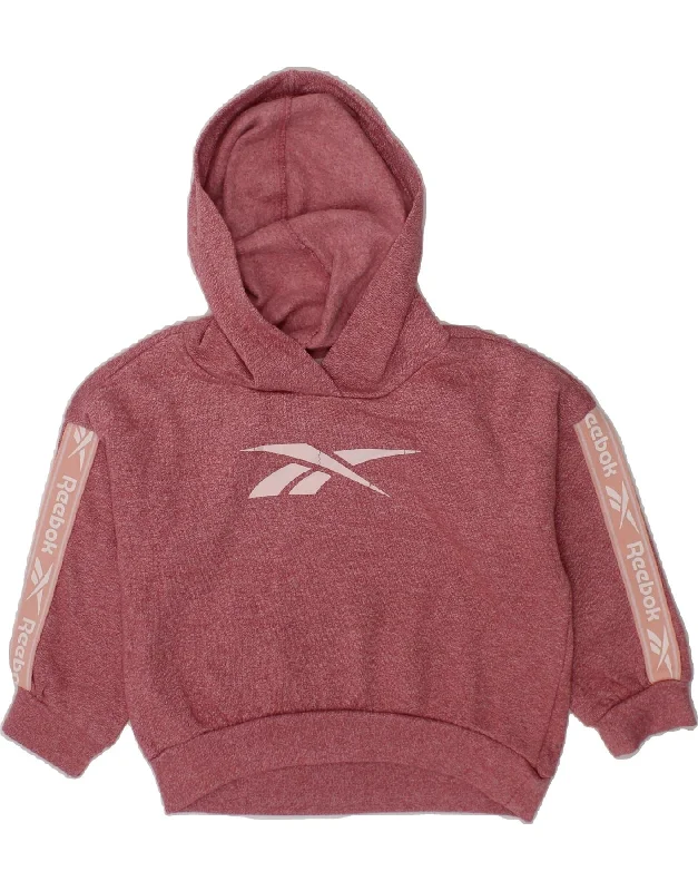 REEBOK Baby Girls Graphic Hoodie Jumper 12-18 Months Pink