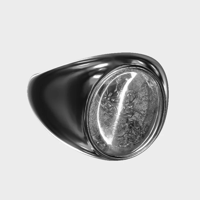 Special Offers On Handcrafted And Designer Jewelry Skull of a Skeleton with Burning Cigarette - V2 Ring