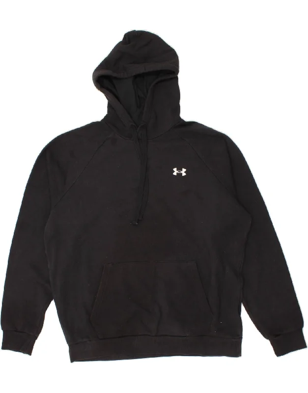 UNDER ARMOUR Mens Cold Gear Hoodie Jumper Large Black Cotton