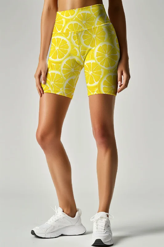 A Piece of Sun Karen Yellow Performance Yoga Biker Shorts - Women