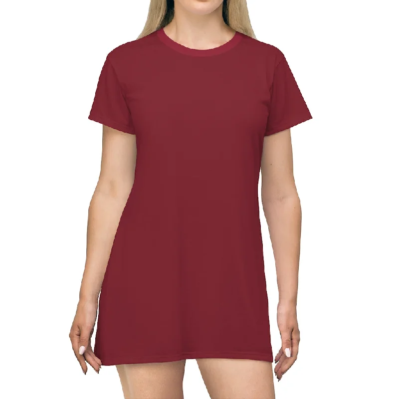 Burgundy T-shirt Dress