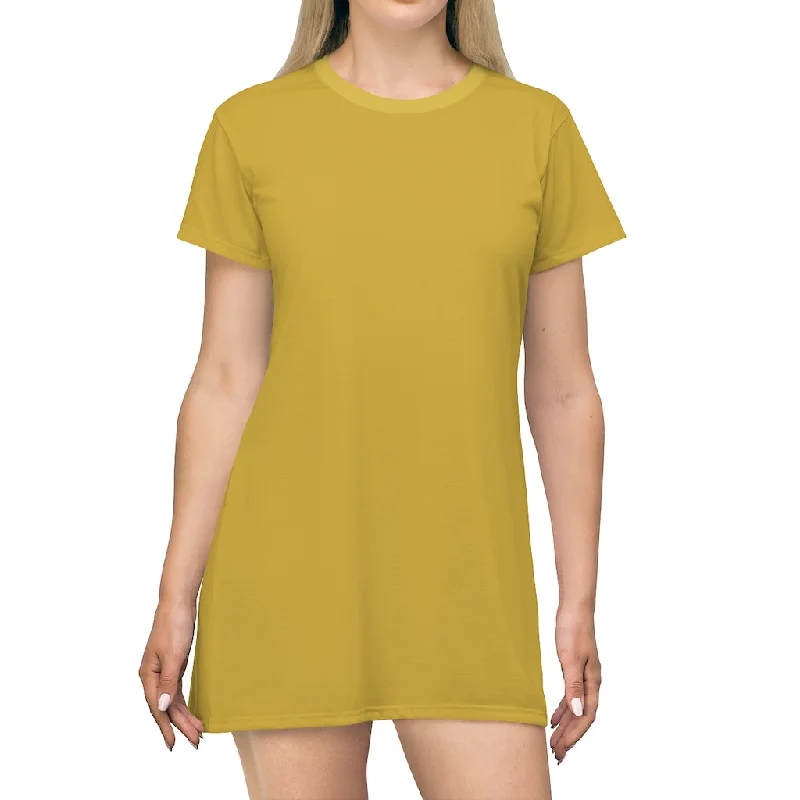 Metallic Gold T-shirt Dress