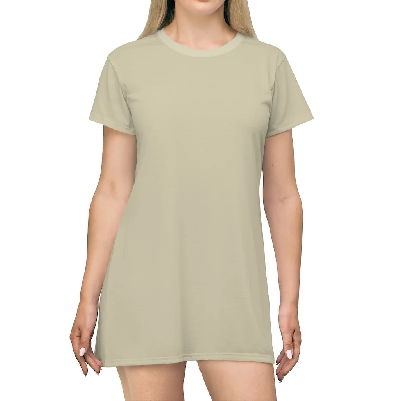 Solid Natural T-shirt Dress