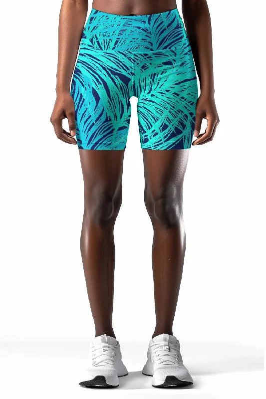 Tropical Dream Karen Printed Performance Yoga Biker Shorts - Women