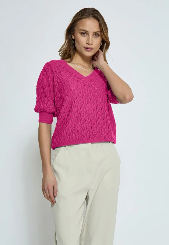 PCRosalia Knit T-Shirt - Magenta Pink