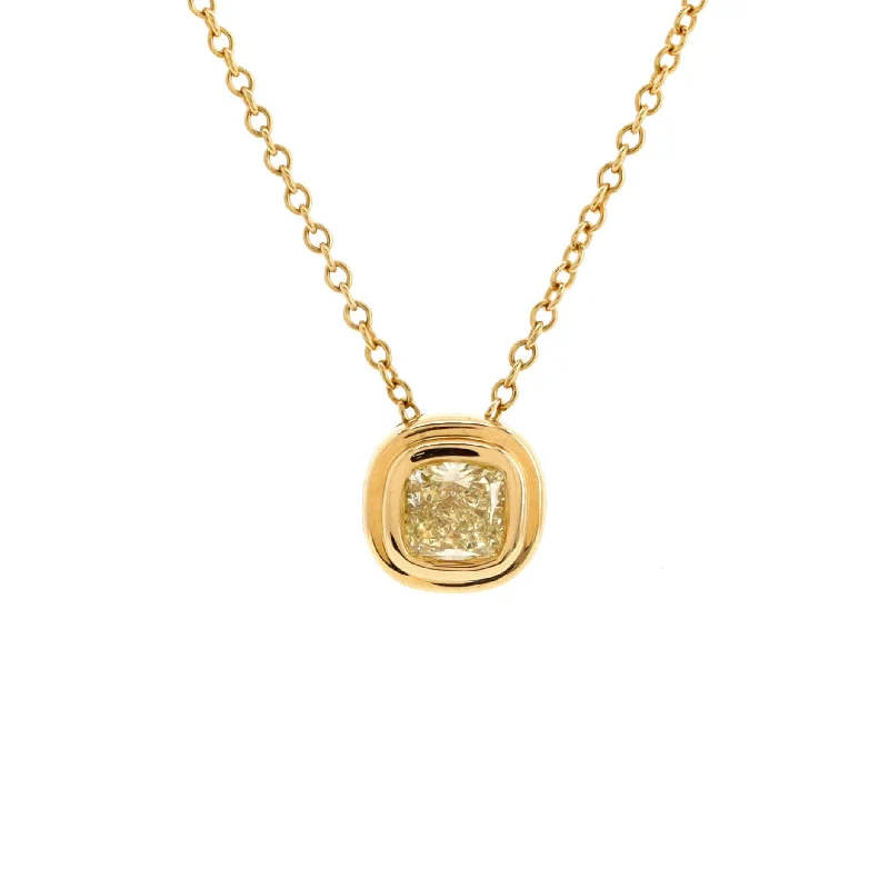 Shop Jewelry That Shines Without The High Price Bezet Pendant Necklace 18K Yellow Gold with Yellow Diamond 0.42CT
