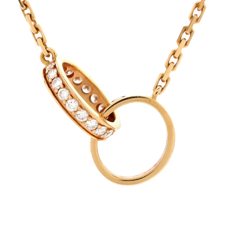 The Biggest Jewelry Sale Of The Year Is Here Love Interlocking Necklace 18K Rose Gold with Diamonds