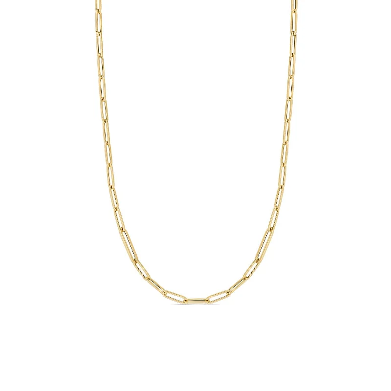 Delicate Crystal Jewelry For Sophisticated Charm Alternating Size Paperclip Link Necklace